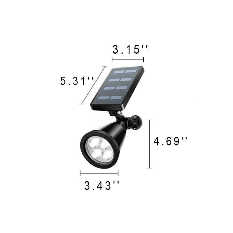 Modern Solar Waterproof LED Conical Spotlight - Outdoor Floor Plug Light