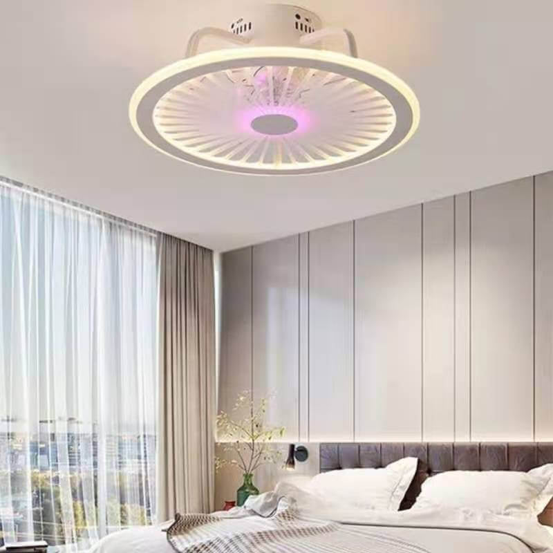 Modern Clear Acrylic LED Flush Mount Ceiling Fan Light - Stylish Ceiling Fixture, Energy Efficient Lighting, Contemporary Home Decor