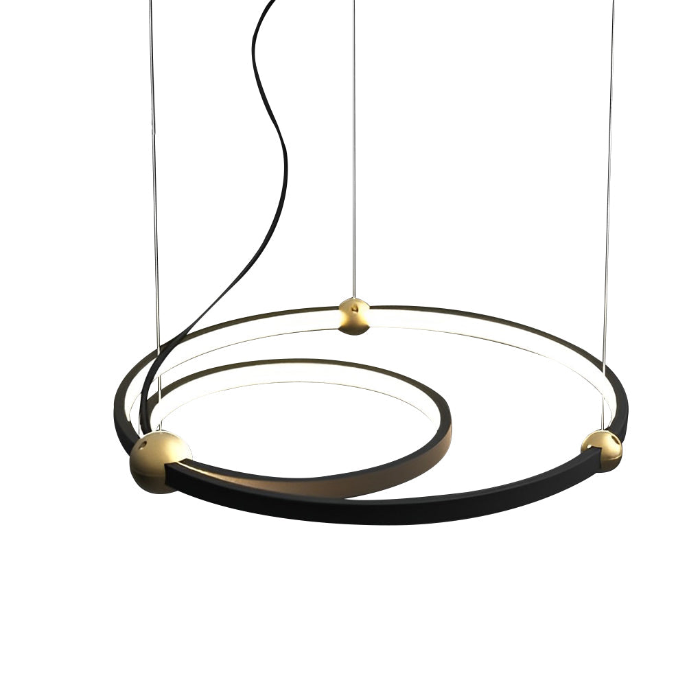 Circular Metal Black Chandelier - Post-Modern Creative Art Lighting