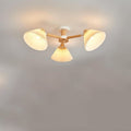 Nordic Wood Pleated Shade Semi-Flush Mount Ceiling Light - 3/6/8 Light Options for Modern Home Decor