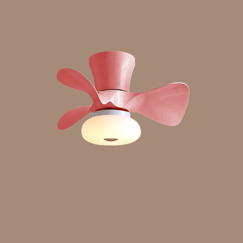 Contemporary Nordic Macaron ABS Metal LED Ceiling Fan Light for Living Room