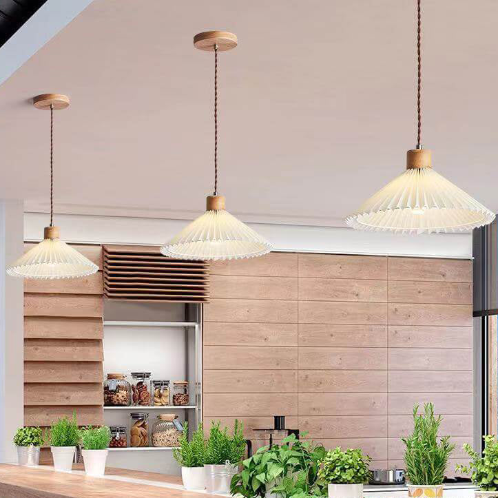 Nordic Minimalist Pleated Shade Pendant Light 1-Light Fixture