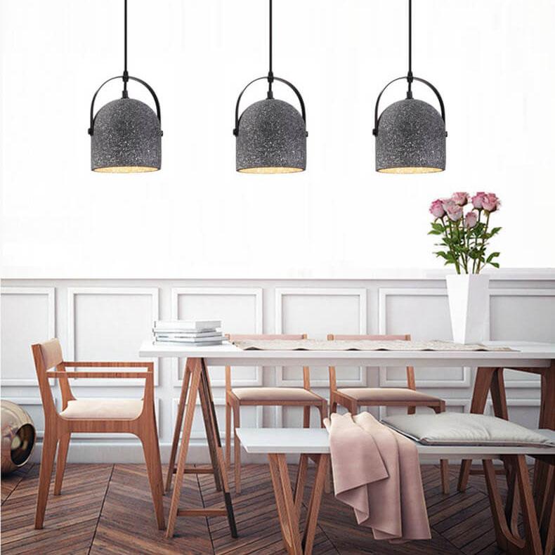 Nordic Creative Cement Pendant Light - 1-Light Cylinder Fixture