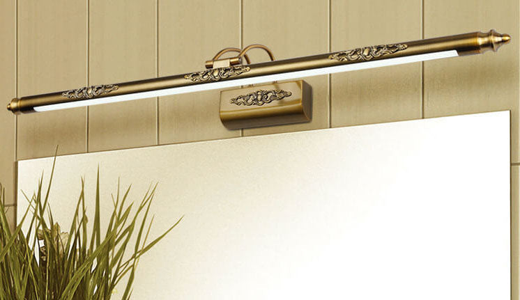 Retro European Carved 1-Light LED Bathroom Mirror Light Fixture
