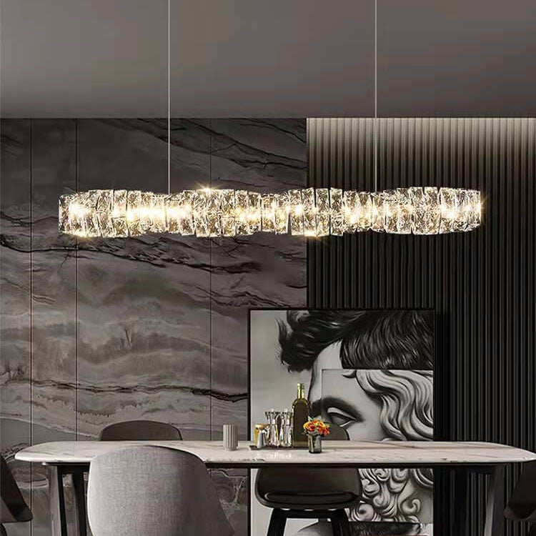Modern Minimalist Linear Crystal LED Chandelier | Sleek Lighting Fixture for Home or Office

Illuminate your space with this stylish and contemporary chandelier, featuring a minimalist design and energy-efficient LED crystal lighting. Perfect for dining r
