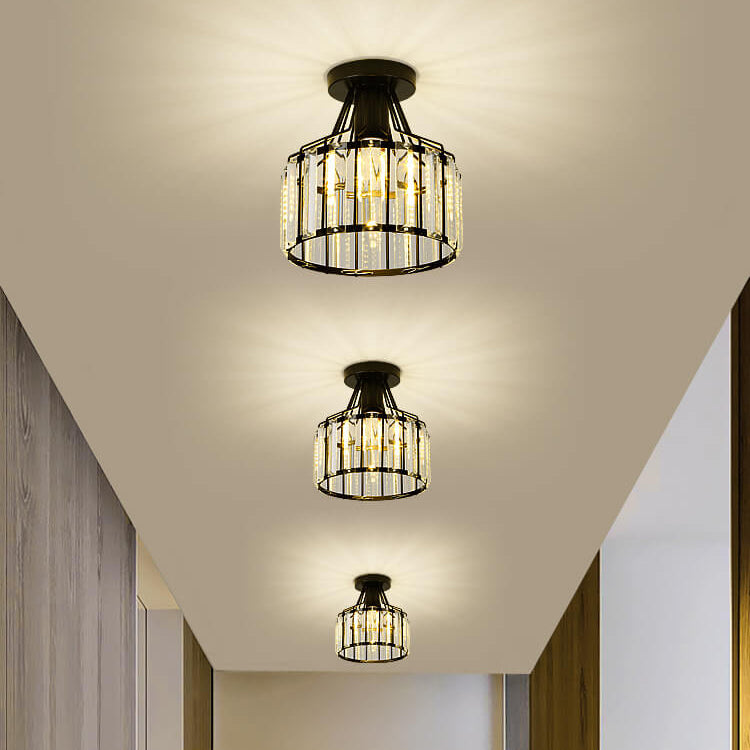 Modern Crystal Dome Semi-Flush Mount Ceiling Light - Elegant Home Lighting Fixture