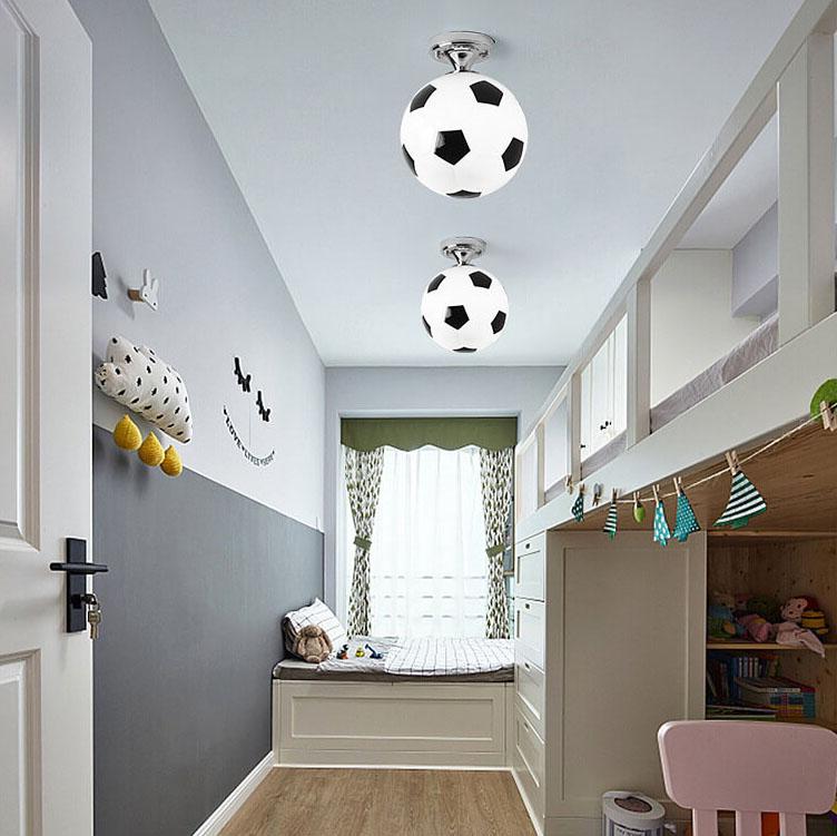 Basketball Soccer Glass Semi-Flush Mount Ceiling Light