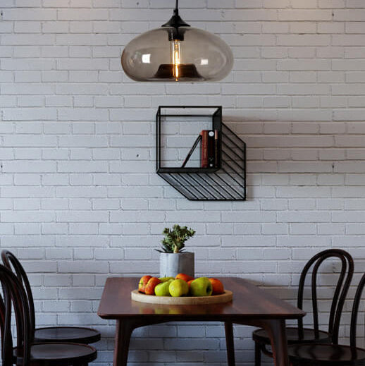 Colored Glass Oval 1-Light Pendant – Modern Lighting Fixture, Decorative Hang Light, Home Interior Design, Bohemian Style Decor