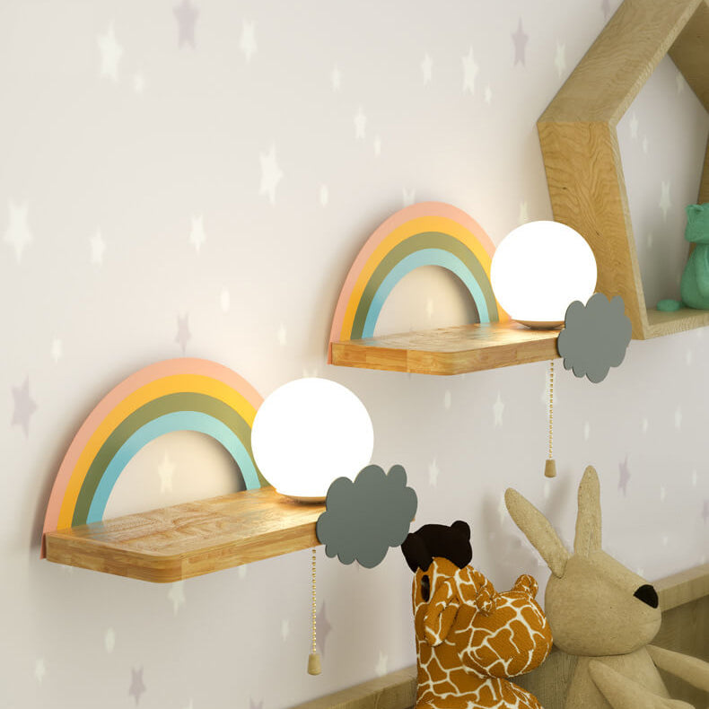 Nordic Rainbow Wall Sconce Lamp - 1-Light Colorful LED Wall Light for Living Room, Bedroom, Nursery, Modern Decorative Lighting, Nordic Design, Wall Mount Fixture, Stylish Home Decor, Scandinavian Inspired Lamp