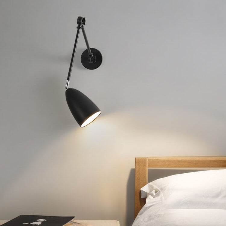 Retro Industrial Swing Arm Wall Sconce Lamp - 1-Light Rotating Iron Design