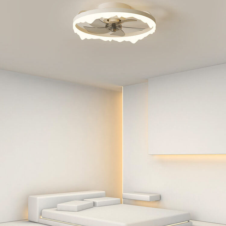 Minimalist Round Acrylic LED Semi-Flush Mount Ceiling Fan Light