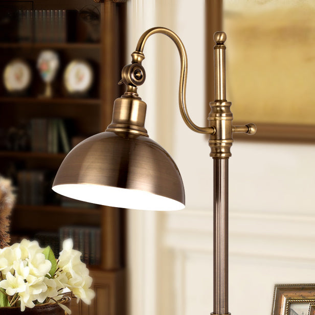 Industrial Retro Gold Iron Long Arm LED Table Lamp