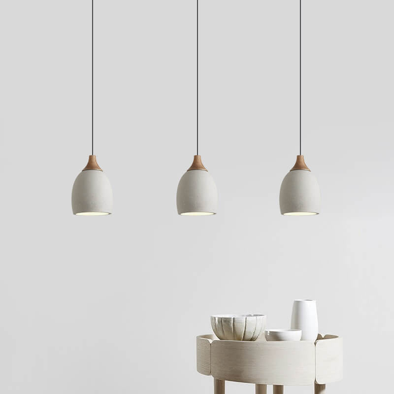 Minimalist Cement Dome Pendant Light - 1-Light Industrial Ceiling Fixture