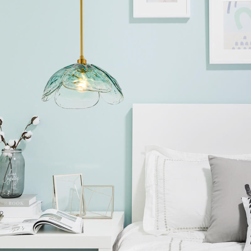 Modern Minimalist Flower Petal Glass Pendant Light - 1-Light Fixture for Living Room
