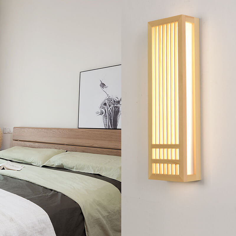 Modern Minimalist Solid Wood Acrylic LED Wall Sconce for Living Room
