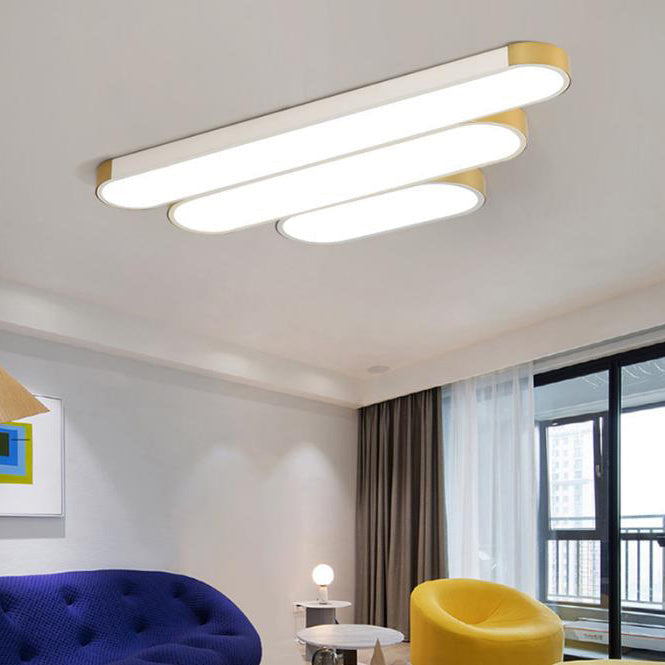 Modern Minimalist Rectangular LED Flush Mount Ceiling Light