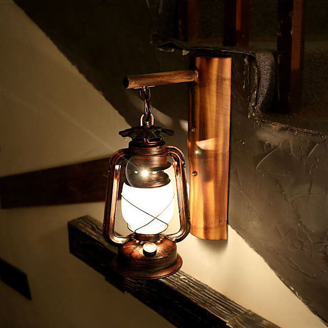 Vintage Horse Lantern Wall Sconce - 1-Light Iron Lamp, Rustic Home Decor, Equestrian Lighting, Antique-Style Indoor Fixture