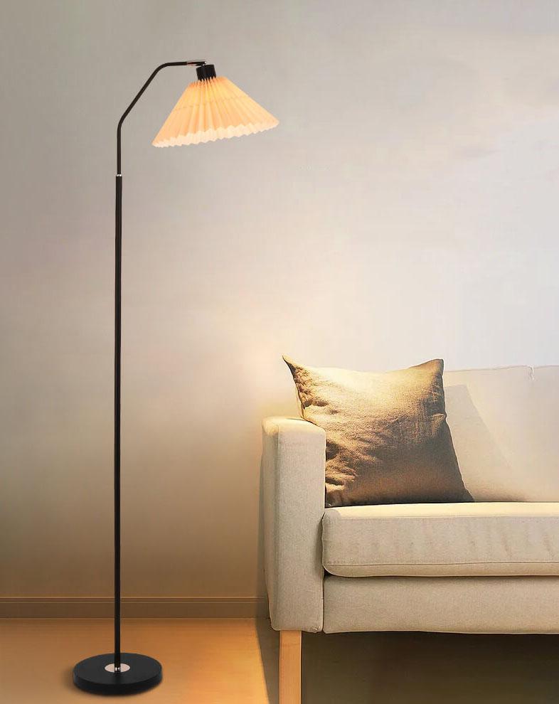 Minimalist Pleated Shade 1-Light Floor Lamp - Modern Standing Light for Living Room & Bedroom