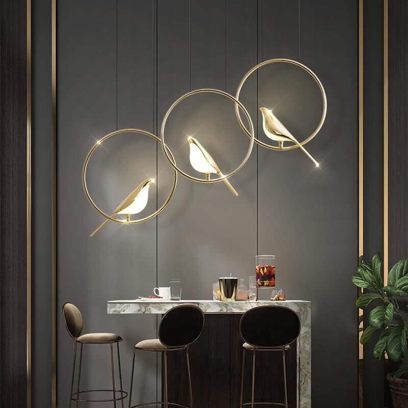 Nordic Acrylic LED Bird Chandelier - 1/3/6 Light Pendant Fixture
