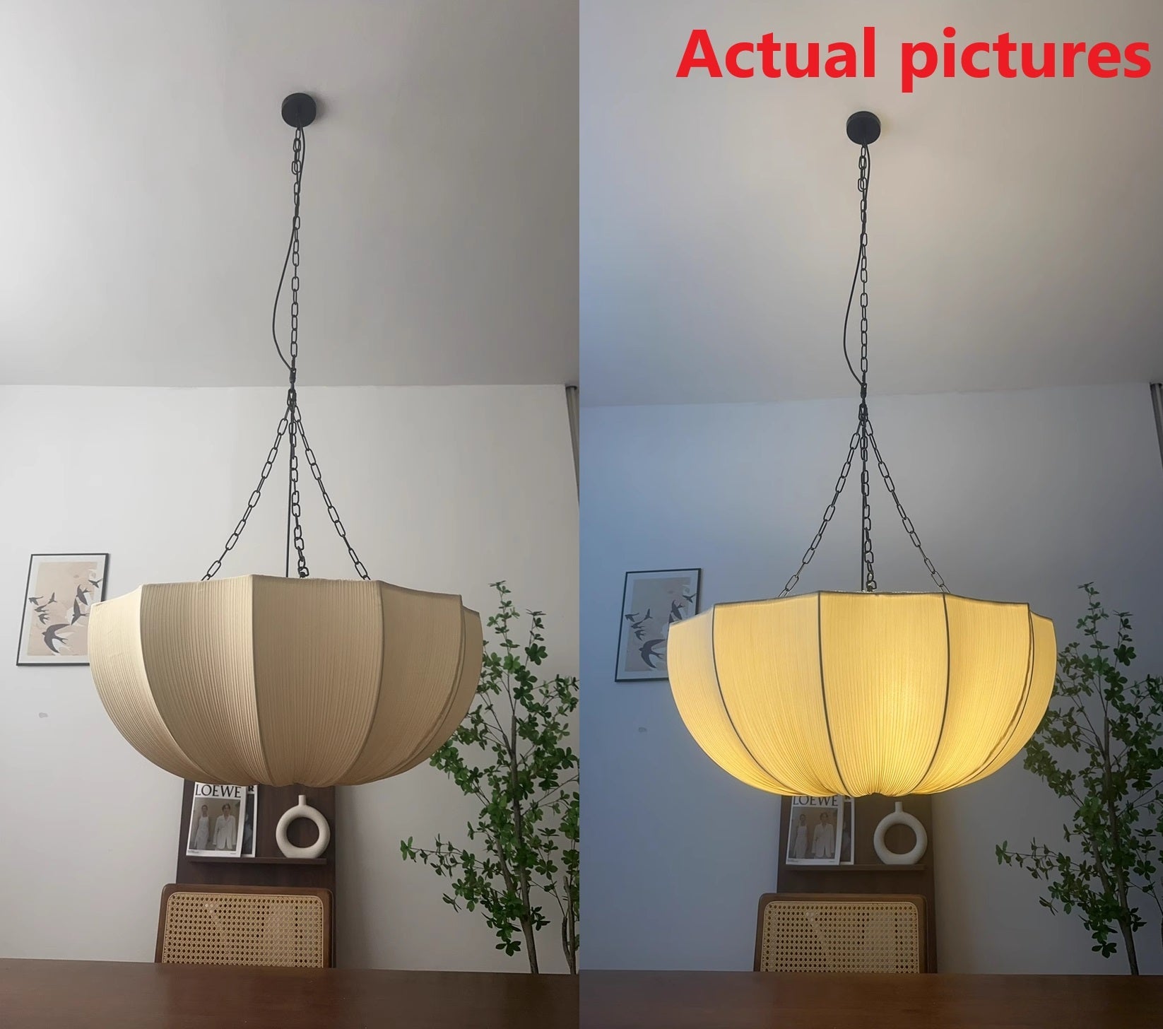 Traditional French Petal Semi-Circular Fabric Lampshade Chandelier - 3/5 Light for Dining Room Elegant Lighting