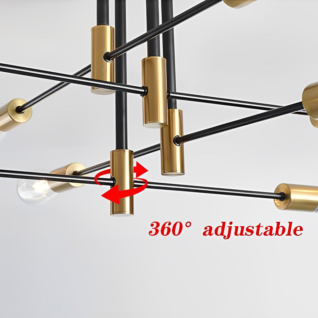6-Light LED Sputnik Chandelier - Nordic Semi-Flush Mount Lighting Design