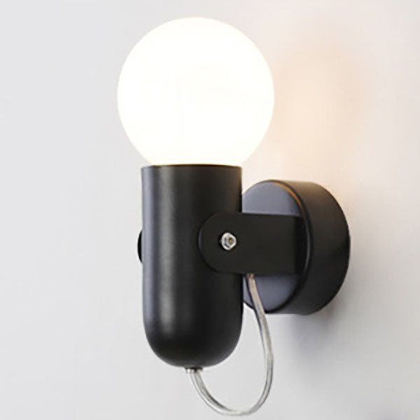 Nordic Solid Color Round Head Wall Sconce 1-Light Lamp