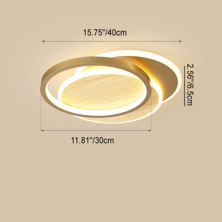 Modern Nordic Wrought Iron Round LED Flush Mount for Living Room