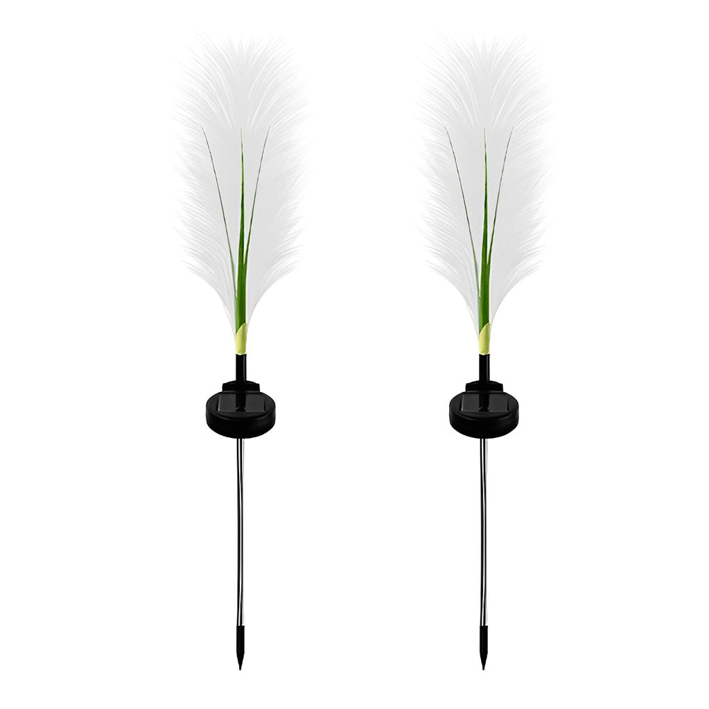 2PCS Hairy Reed LED Solar Lawn Lamps - Solar Garden Lighting, Outdoor LED Lights, Eco-Friendly, Waterproof, Decorative Landscape Lighting