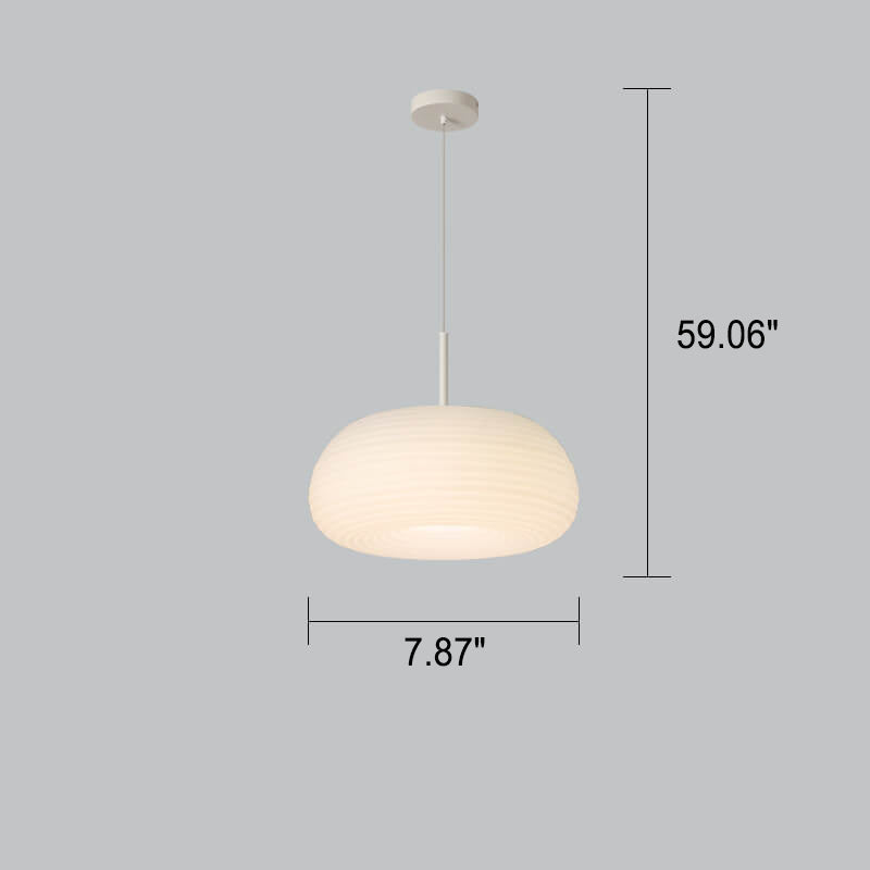 Modern Minimalist White Round Iron PE LED Pendant Light