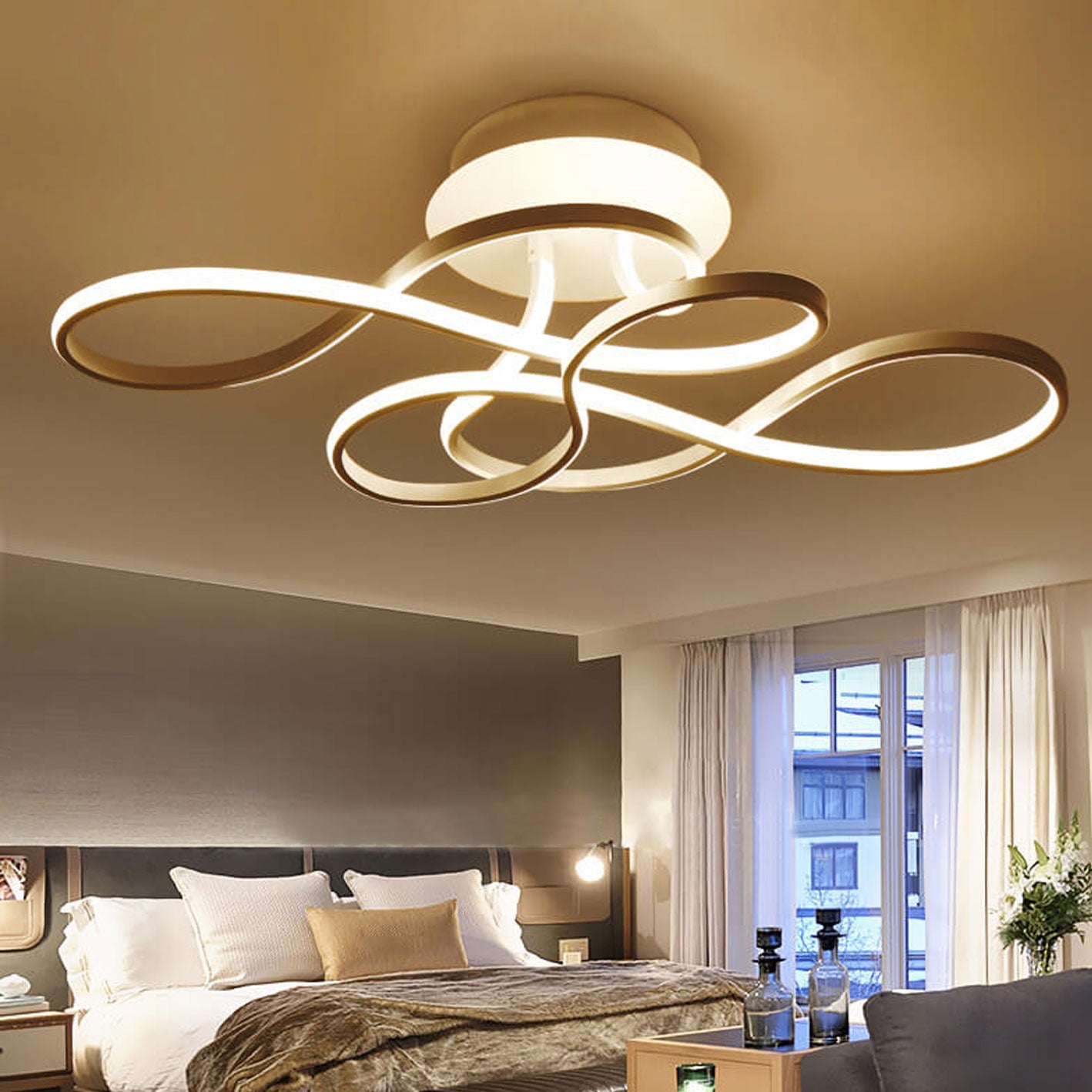 Modern Minimalist LED Flush Mount Ceiling Light - Aluminum & Acrylic Design