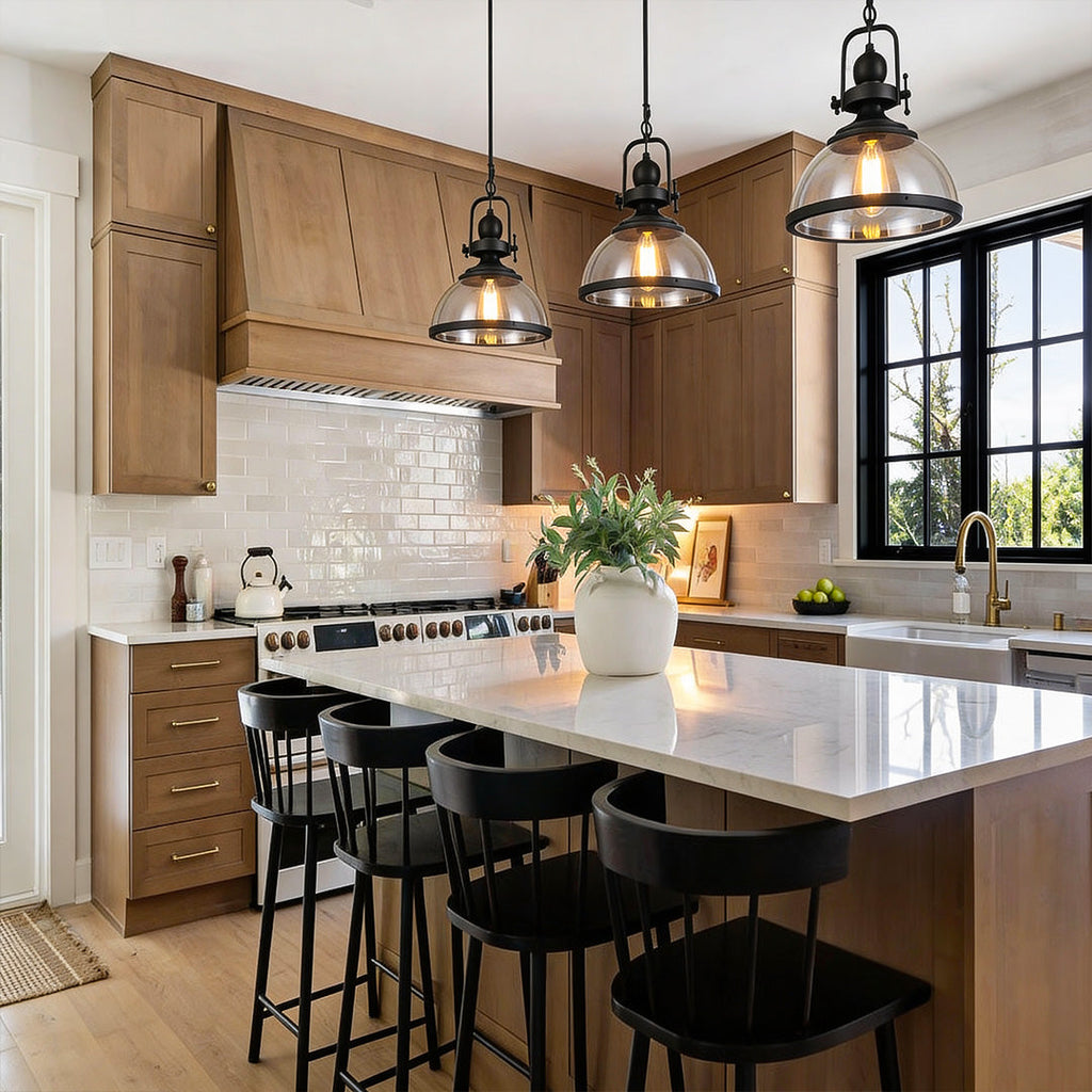 Clear Glass Pendant Light - Retro Industrial Ceiling Fixture