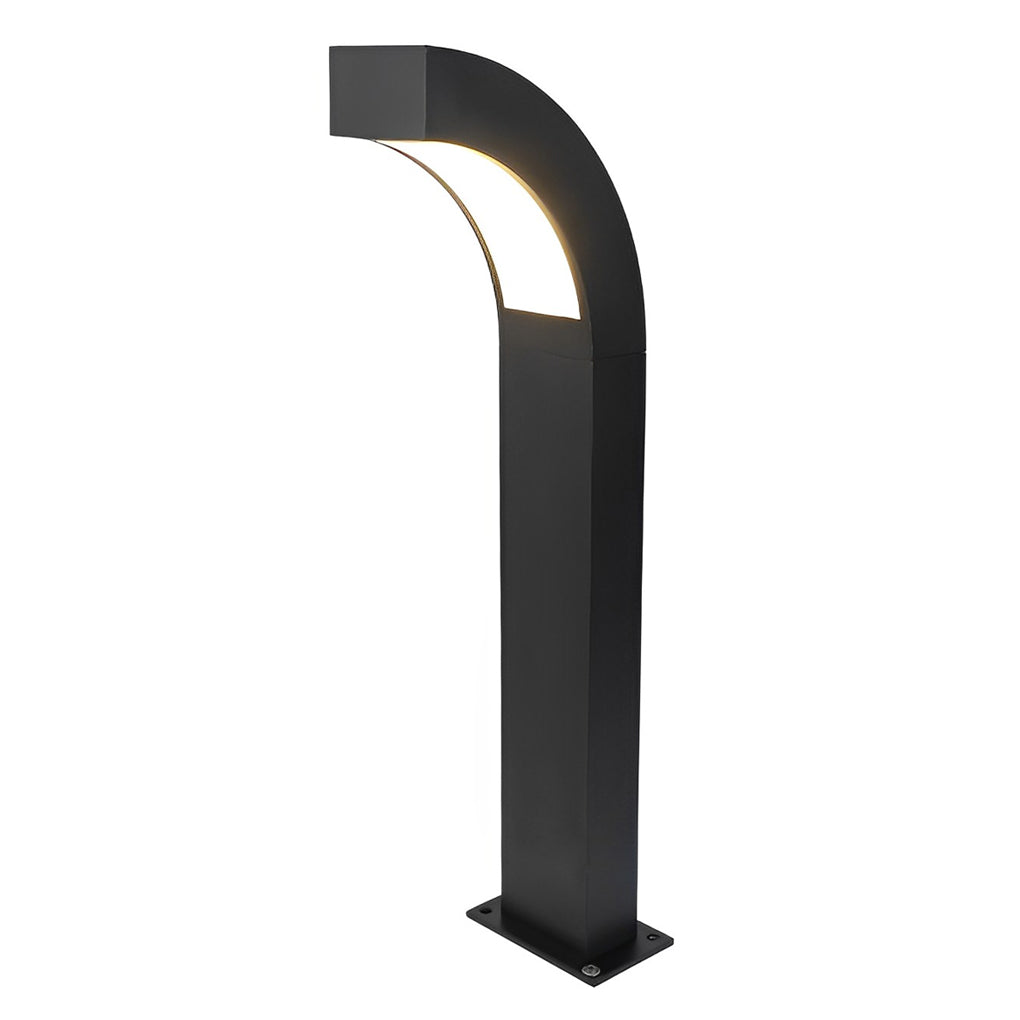 Curved Black LED Landscape Path Lighting - Minimalist Outdoor Lighting