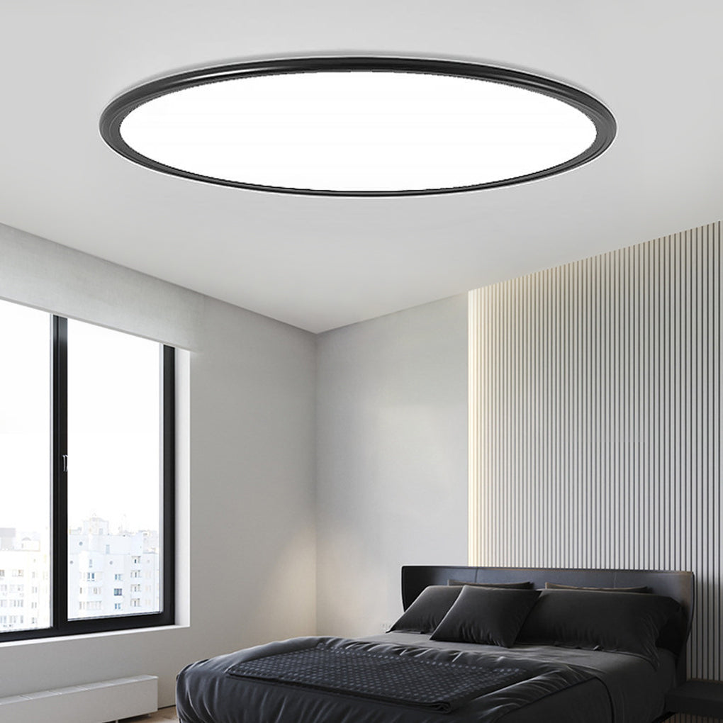 16" Modern LED Ultrathin Black & White Flush Mount Ceiling Light
