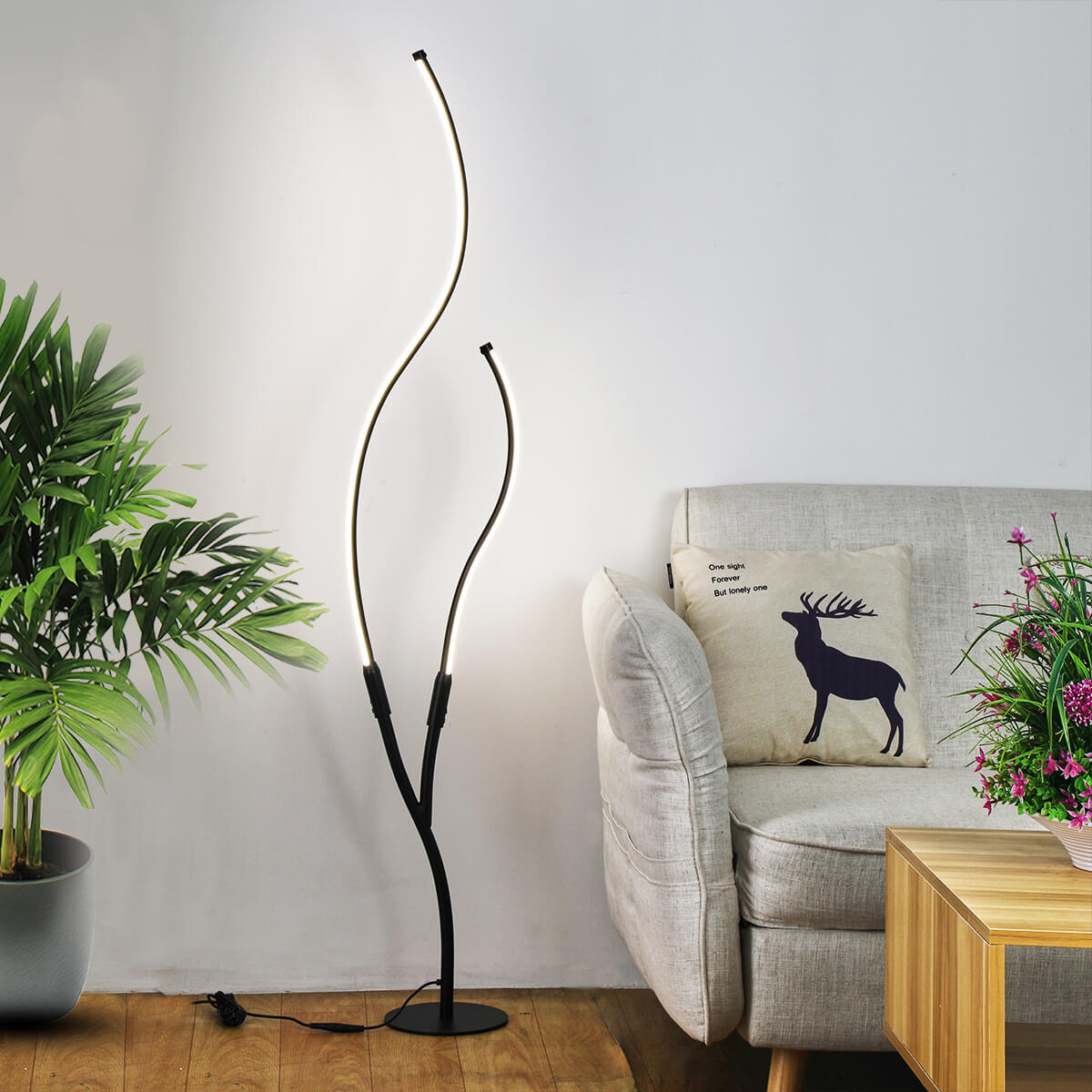 Modern Minimalist Curved Line LED Floor Lamp - Stylish & Energy-Efficient Lighting