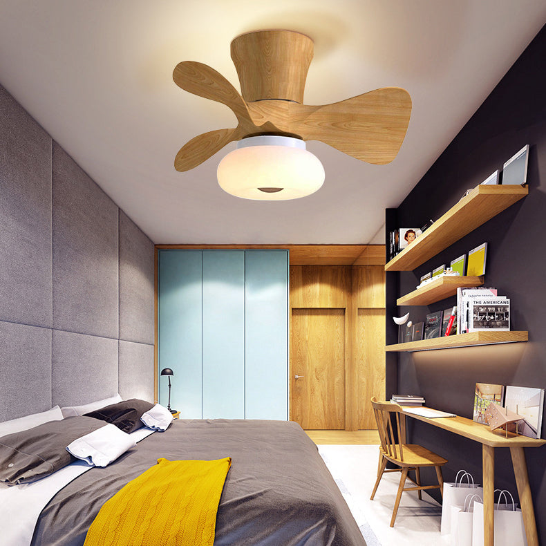 Contemporary Nordic Macaron ABS Metal LED Ceiling Fan Light for Living Room