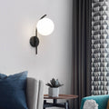 Nordic Arc Glass Globe Wall Sconce - 1-Light Modern Lighting Fixture, Scandinavian Style, Adjustable Mood Light for Living Room, Bedroom, Hallway Decor, Sleek Home Accent