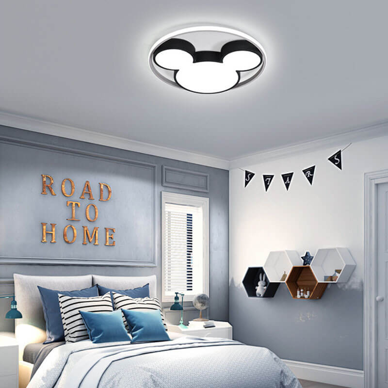 Cartoon Mouse LED Flush Mount Ceiling Light for Kids Room, Adorable Mouse Ceiling Fixture, Childrens Bedroom Lighting, Cute Animal Light, Nursery Decor, Energy Efficient LED, Playful Ceiling Lamp, Child-Friendly Light Fixture