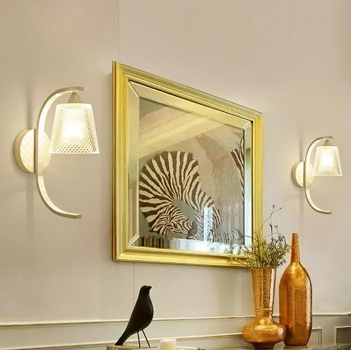Modern Glass Shade Wall Sconce Lamp with Resin Bird Accent - 1-Light Fixture