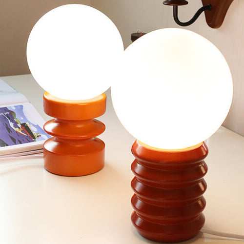 Vintage Orange Solid Glass 1-Light Table Lamp, Mid-Century Modern Lighting, Retro Home Decor, Warm Ambient Light for Living Room, Unique Desk Lamp, Artisanal Glass Table Lamp, Stylish Nightstand Light, Vintage-Inspired Lighting, Handcrafted Glass Lampshad