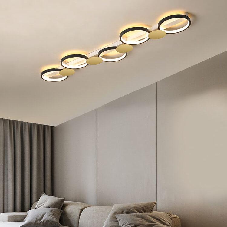 Modern Circle LED Flush Mount Track Light - 3/4/5 Light Fixture for Home, Office, and Retail Lighting