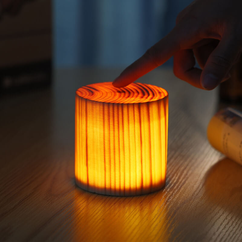 Creative Wood LED Touch Night Light Table Lamp - Modern Decor, Adjustable Brightness, Dimmable Bedside Lamp, Touch Control, Rustic Wooden Design, USB Rechargeable, Bedroom Lighting, Unique Gift for Home, Nightstand Decor, Eco-Friendly Lighting Solutions