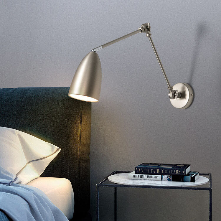 Retro Industrial Swing Arm Wall Sconce Lamp - 1-Light Rotating Iron Design