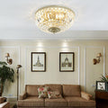Vintage Round Crystal Flush Mount Ceiling Light 4/6 Light Fixture