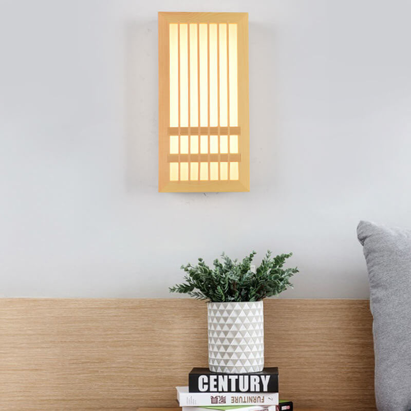 Solid Wood Acrylic LED Wall Sconce Lamp for Modern Living Room