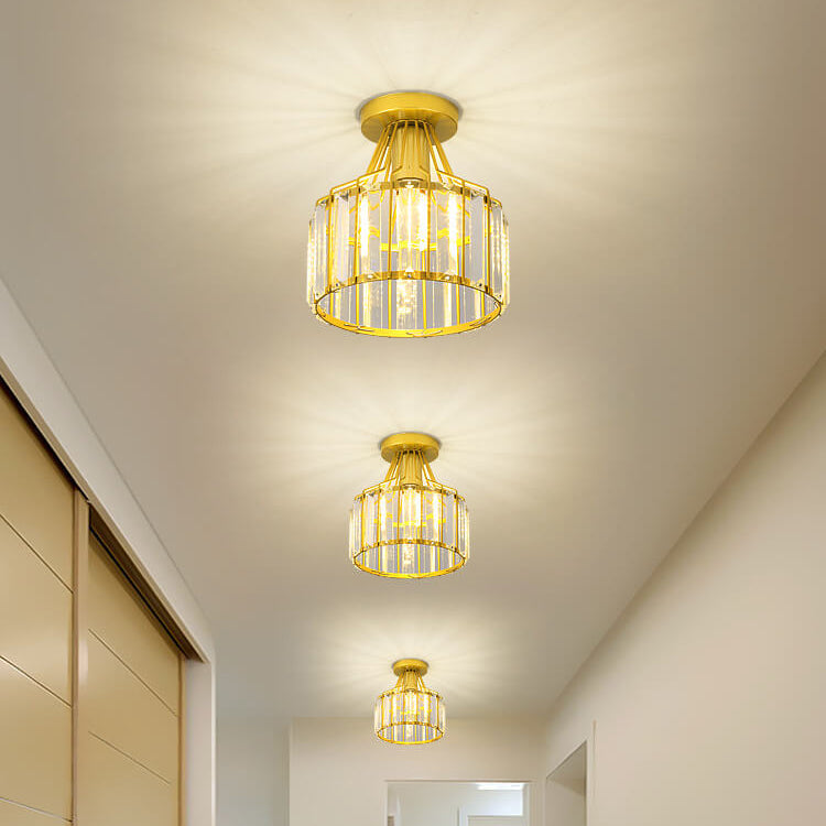 Modern Crystal Dome Semi-Flush Mount Ceiling Light - Elegant Home Lighting Fixture