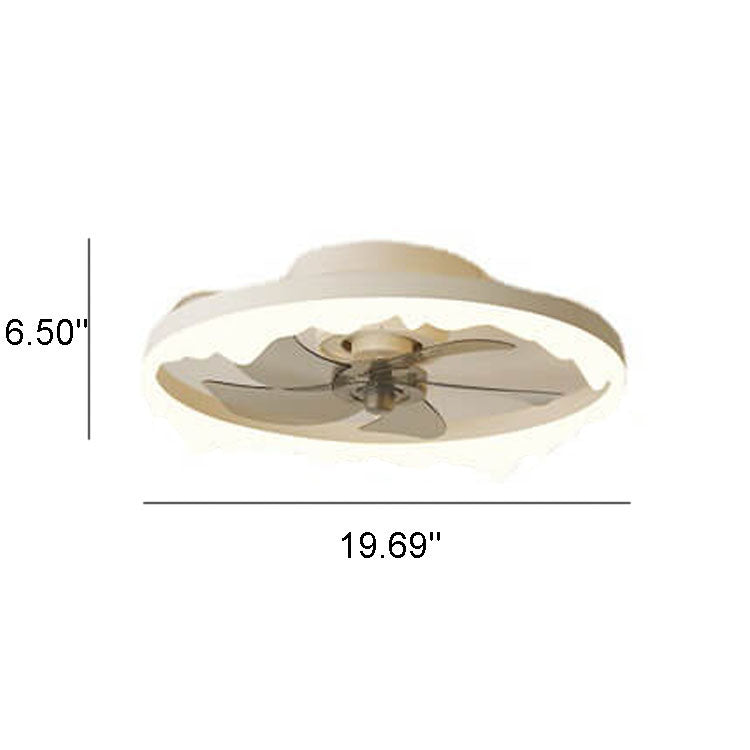 Minimalist Round Acrylic LED Semi-Flush Mount Ceiling Fan Light