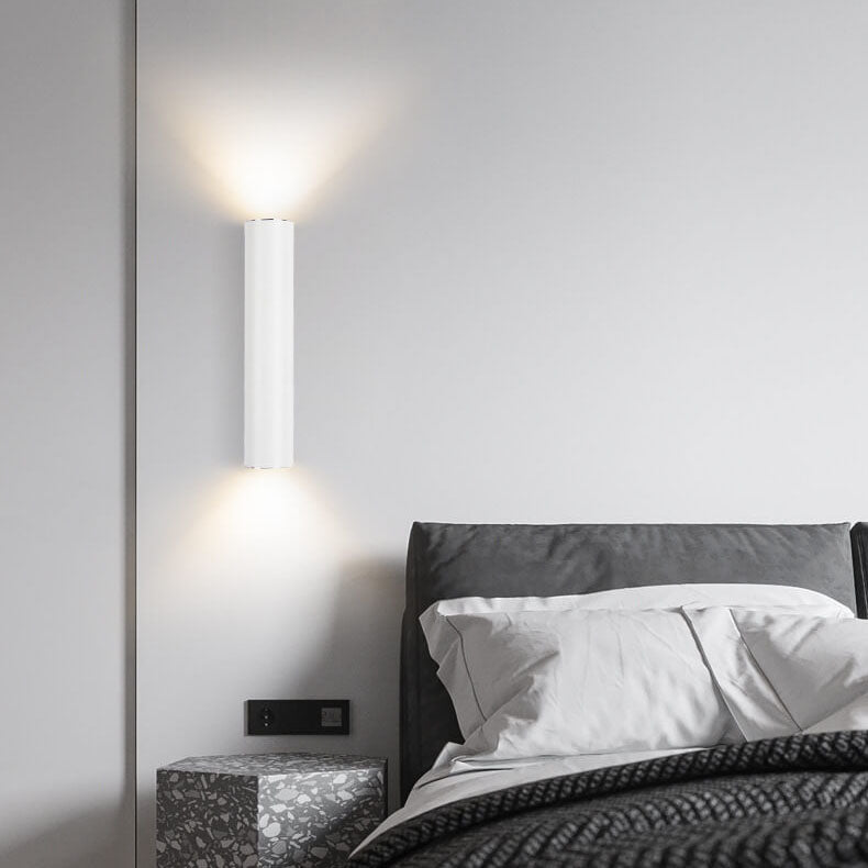 Modern Minimalist Round Aluminum 2-Light Wall Sconce for Bedroom