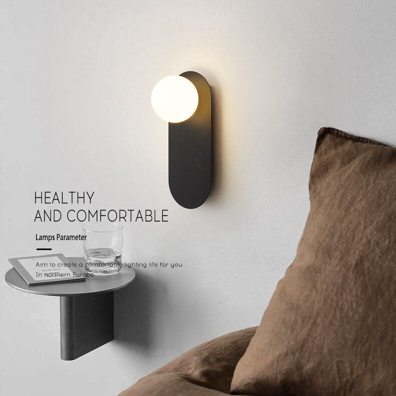 Nordic Minimalist Glass Wall Sconce Lamp - 1-Light Design for Elegant Home Lighting