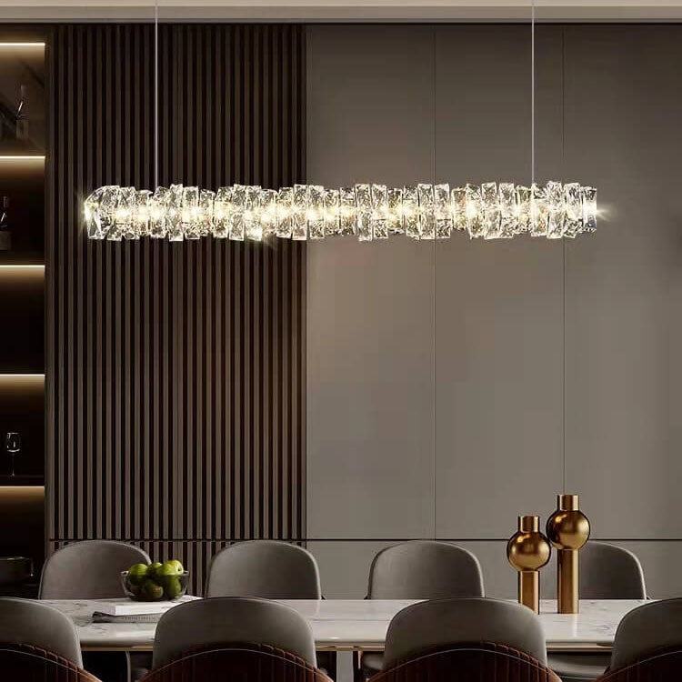 Modern Minimalist Linear Crystal LED Chandelier | Sleek Lighting Fixture for Home or Office

Illuminate your space with this stylish and contemporary chandelier, featuring a minimalist design and energy-efficient LED crystal lighting. Perfect for dining r