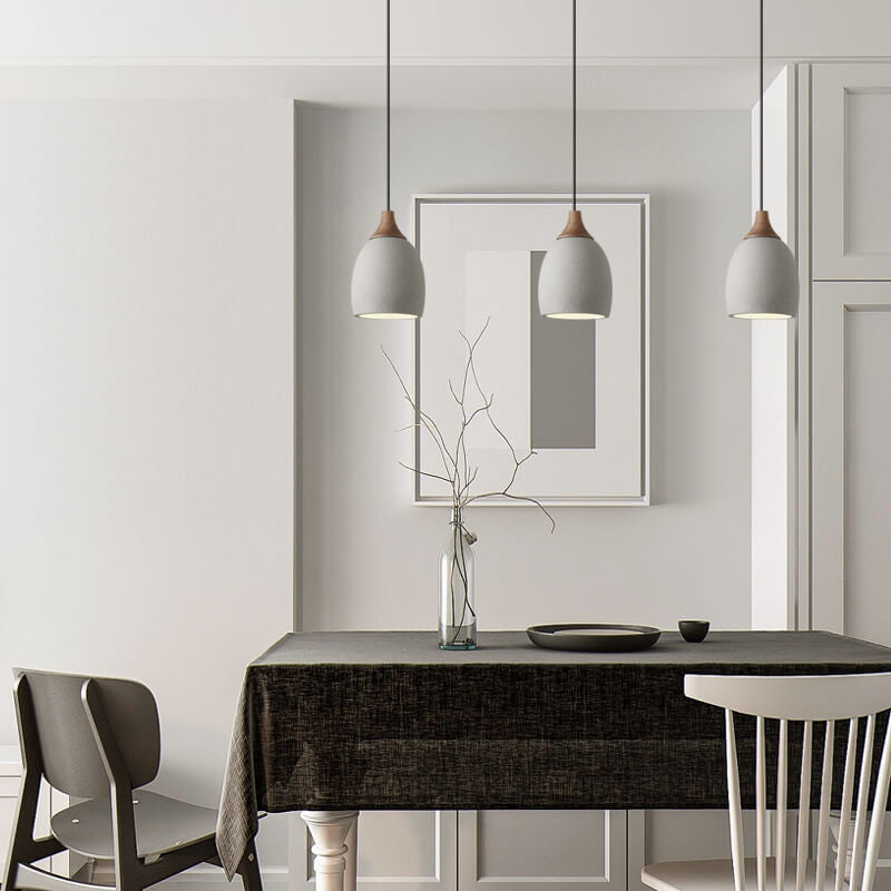 Minimalist Cement Dome Pendant Light - 1-Light Industrial Ceiling Fixture